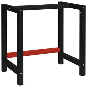 vidaXL Cadre de banc de travail M&eacute;tal 80x57x79 cm Noir et rouge