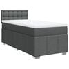 vidaXL Sommier &agrave; lattes de lit et matelas Gris fonc&eacute; 90x190 cm Tissu