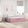 vidaXL Cadre de lit avec matelas avec matelas 2 pcs Rose Velours