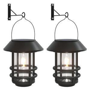 vidaXL Lanternes murales solaires d'extérieur 2 pcs blanc