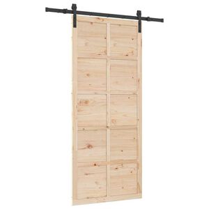 vidaXL Porte coulissante Marron 80 x 208 cm Bois de pin massif