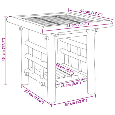 vidaXL Table d’appoint 45x45x45 cm bambou