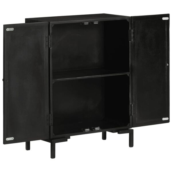 vidaXL Buffet noir 55x30x77 cm bois massif de manguier et fer