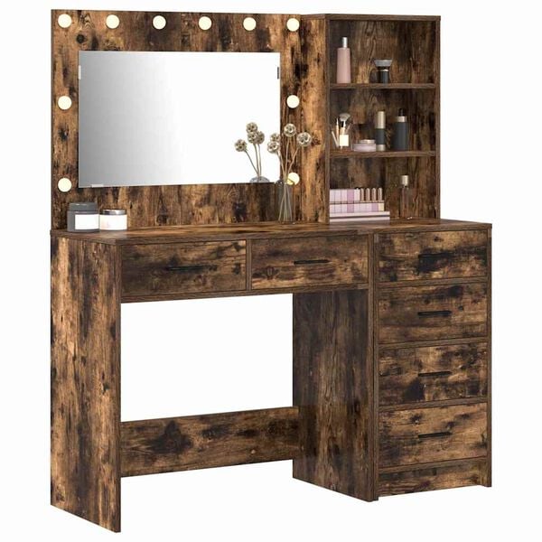 vidaXL Table de Toilette Marron 78.5 x 41 x 135 cm Bois d'ing&eacute;nierie