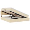 vidaXL Lit de rangement LED avec matelas Cr&egrave;me 160 x 200 cm Tissu