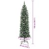 vidaXL Arbre de No&euml;l artificiel slim avec 150 LED Vert et blanc 150 cm