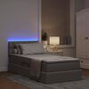 vidaXL Lit avec rangement et LED avec matelas Taupe 90 x 200 cm tissu