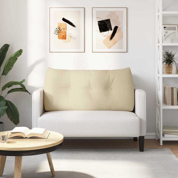vidaXL Coussin de Dos Cr&egrave;me 100 x 24 x 50 cm tissu