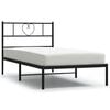 vidaXL Cadre de lit m&eacute;tal sans matelas avec t&ecirc;te de lit noir 80x200 cm