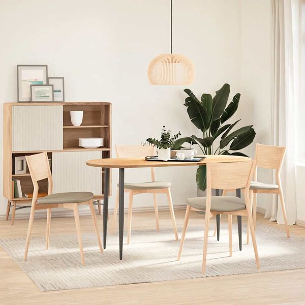 vidaXL Dessus de table 140x60x2 cm bois de chêne massif ovale