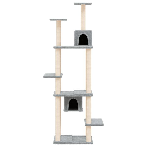 vidaXL Arbre à chat avec griffoirs en sisal Gris clair 176 cm