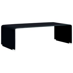 vidaXL Table basse Noir 98 x 45 x 31 cm Verre tremp&eacute;