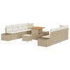 vidaXL Ensemble de canap&eacute; de jardin 11 pc Beige polyrotin