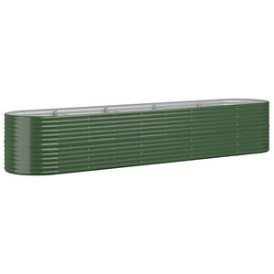 vidaXL Lit sur&eacute;lev&eacute; de jardin Acier galvanis&eacute; 368x80x68 cm Vert