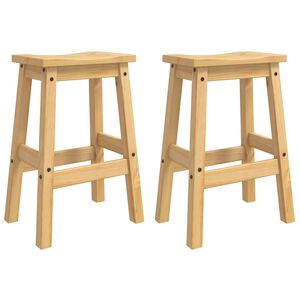 VidaXL Tabouret de bar 2 pcs Cire de Miel 44 x 30 x 63 cm Pin massif
