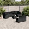vidaXL Salon de jardin 10 pcs avec coussins noir r&eacute;sine tress&eacute;e