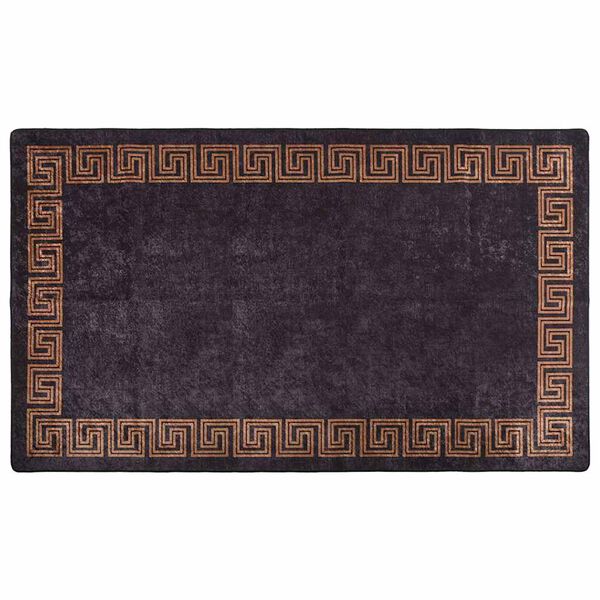 vidaXL Tapis lavable 190x300 cm noir et dor&eacute;