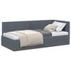 vidaXL Cadre de lit d'angle Gris fonc&eacute; 90 x 200 cm Velours
