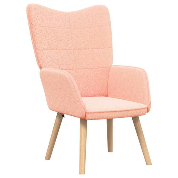 vidaXL fauteuil Rose 62 x 67 x 95,5 cm Tissu Sherpa