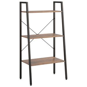 vidaXL &Eacute;tag&egrave;re sur pied 3 niveaux Marron fonc&eacute; et noir 56x35x108 cm