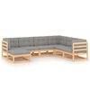 vidaXL Salon de jardin 7 pcs avec coussins Bois de pin massif