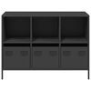 vidaXL Buffet noir 101,5x39x73,5 cm acier lamin&eacute; &agrave; froid