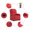 vidaXL Fauteuil inclinable de massage &eacute;lectrique rouge similicuir