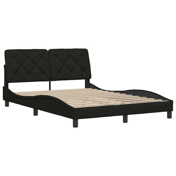 vidaXL Cadre de lit sans matelas noir 140x200 cm tissu