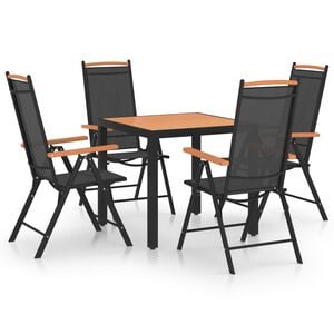 vidaXL Ensemble &agrave; manger de jardin 5 pcs aluminium noir