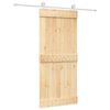 vidaXL Porte coulissante Naturel et Blanc 90 x 210 cm