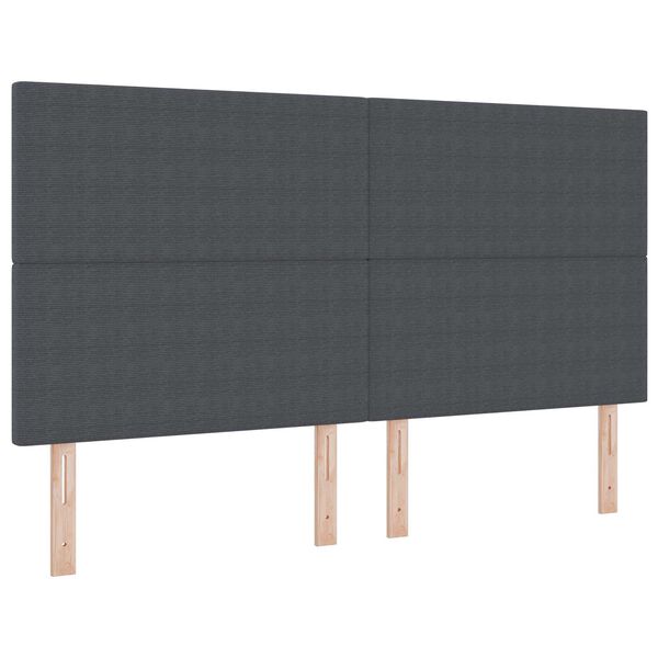 vidaXL T&ecirc;te de lit LED avec t&ecirc;te de lit Gris fonc&eacute; 180 cm Polyester