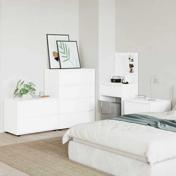 vidaXL Armoire de rangement Blanc 80 x 48 x 57 cm Bois d'ing&eacute;nierie