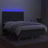 vidaXL Sommier &agrave; lattes de lit et matelas et LED Gris fonc&eacute; 140x200 cm