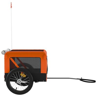 vidaXL Remorque de vélo pour animaux de compagnie orange et noir