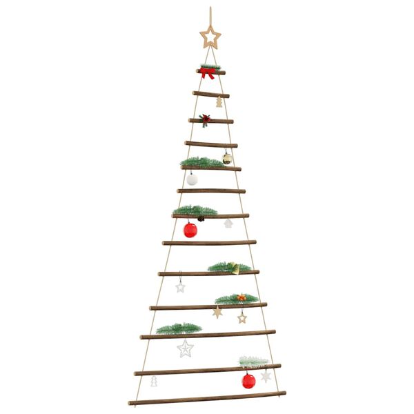 vidaXL Sapin de No&euml;l suspendu avec &eacute;toile sup&eacute;rieure 86 x 180 cm Branche naturelle