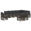 vidaXL Ensemble de canap&eacute; de jardin 10 pcs Gris polyrotin