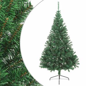 vidaXL Sapin de No&euml;l artificiel moiti&eacute; avec support vert 210 cm PVC