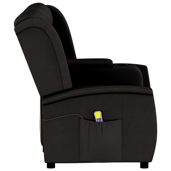 vidaXL Fauteuil de massage inclinable et porte-gobelet 4 places noir