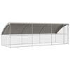 vidaXL Cage &agrave; poules avec 1 porte 3 pi&egrave;ces Argent&eacute; 600x200x200cm