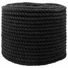 vidaXL Corde en coton 12 mm 25 m Noir 100% Coton
