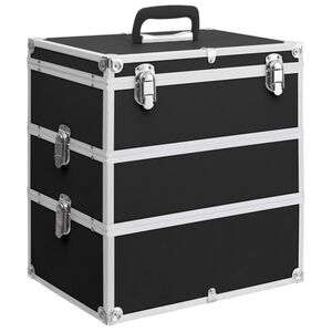 vidaXL Mallette &agrave; maquillage 37x24x40 cm Noir Aluminium