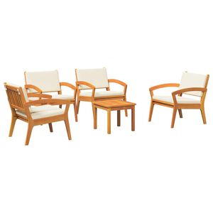 vidaXL Ensemble bistrot 5 pc Marron Polyester