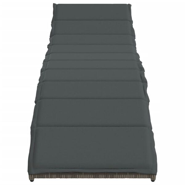 vidaXL Chaises longues lot de 2 avec coussins gris r&eacute;sine tress&eacute;e