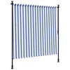 vidaXL Store roulant d'ext&eacute;rieur bleu et blanc 200x270 cm tissu acier