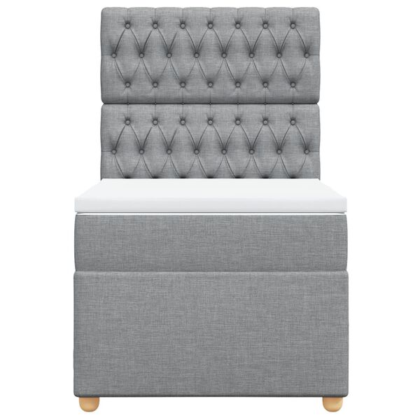 vidaXL Sommier &agrave; lattes de lit avec matelas gris clair 80x200 cm tissu
