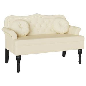 vidaXL Banc Chesterfield Cr&egrave;me 120,5 x 65 x 75 cm Simili cuir
