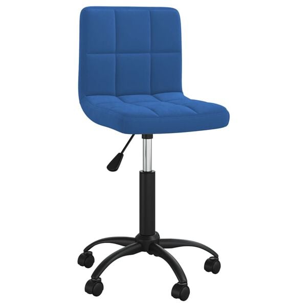 vidaXL Chaise pivotante de bureau Bleu Velours