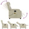 vidaXL Fauteuil de massage inclinable électrique crème similicuir