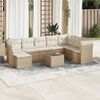 vidaXL Salon de jardin avec coussins 9 pcs beige r&eacute;sine tress&eacute;e