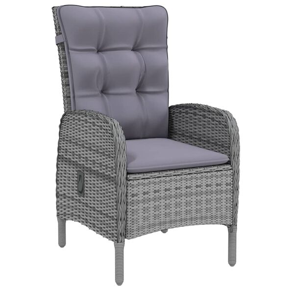 vidaXL Ensemble &agrave; manger de jardin 7 pcs R&eacute;sine tress&eacute;e Gris